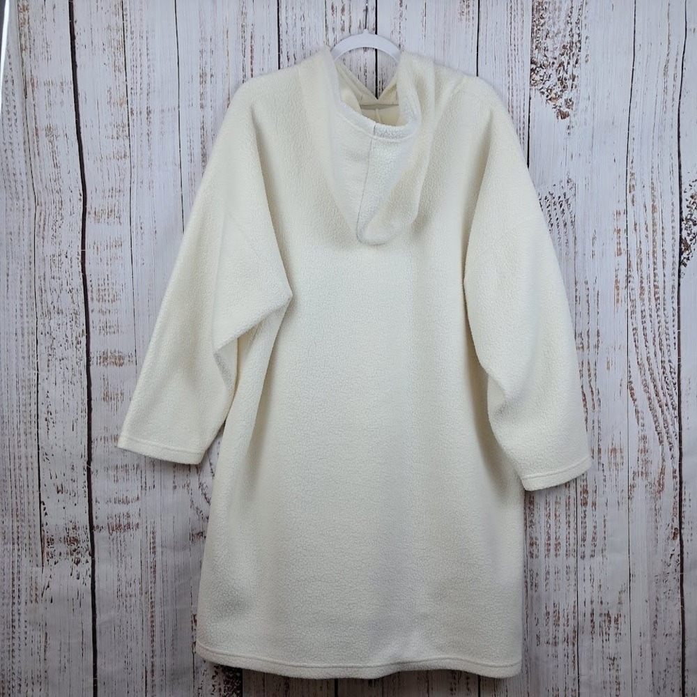 Koolaburra by UGG 1X Cream Long Sherpa Plush Hoodie Pullover Loungewear Coverup - Picture 4 of 7